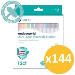 Pack scolaire remisé 144 étuis de 12 feutres fins antibactériens