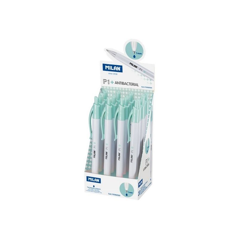Pack scolaire remisé 360 stylos à bille bleus rétractables antibactériens MILAN