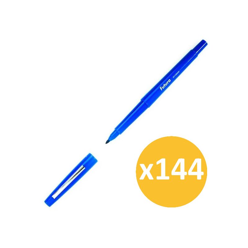 Pack scolaire remisé 144 stylos feutre moyen nylon bleu FUTURA