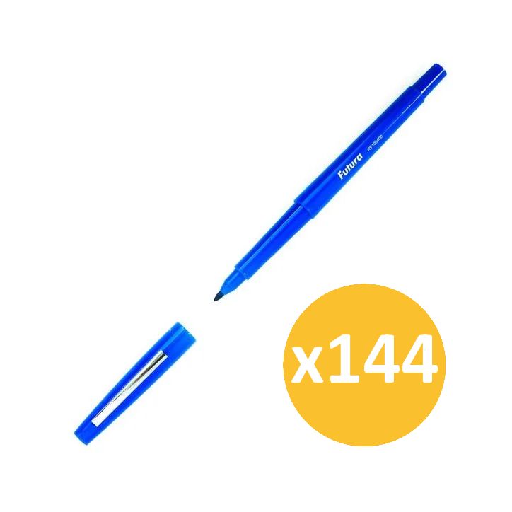 Pack scolaire remisé 144 stylos feutre moyen nylon bleu FUTURA