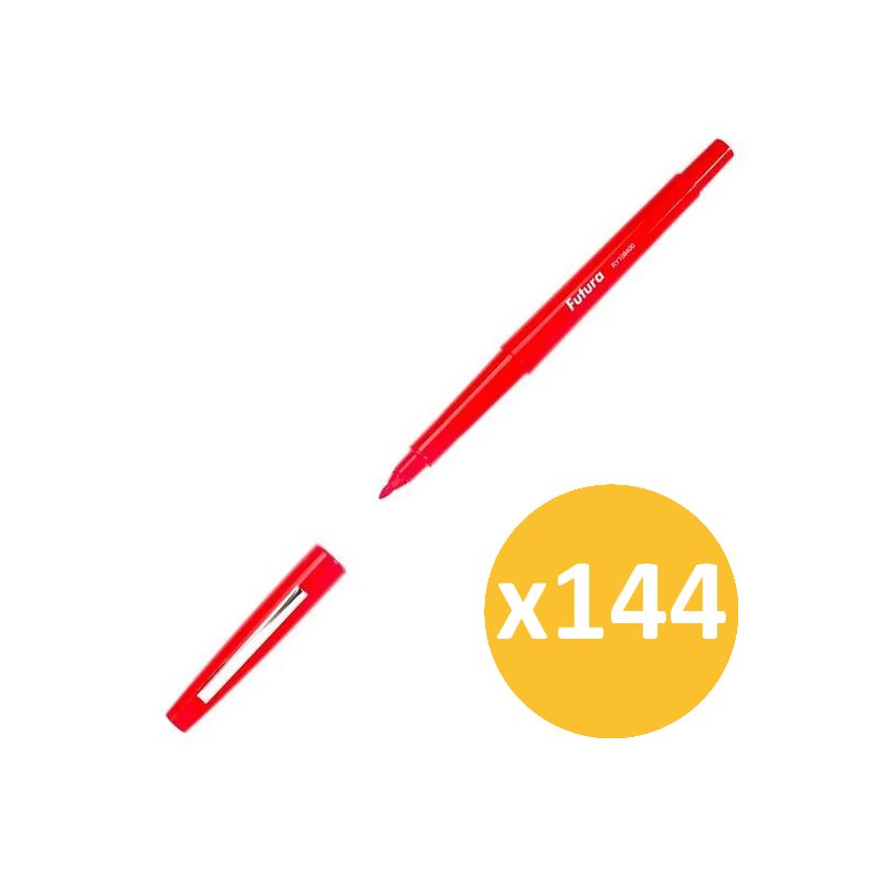 Pack scolaire remisé 144 stylos feutre moyen nylon rouge FUTURA