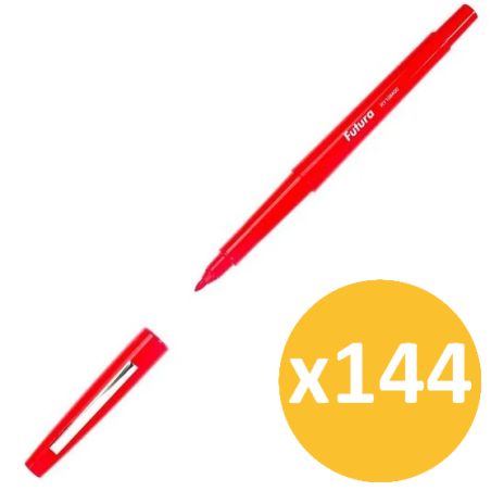 Pack scolaire remisé 144 stylos feutre moyen nylon rouge FUTURA