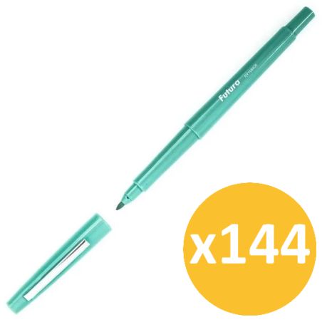 Pack scolaire remisé 144 stylos feutre moyen nylon vert FUTURA