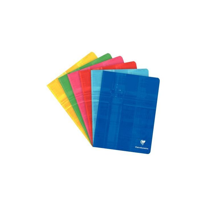 CLAIREFONTAINE Cahier reliure piqûre petit format 17x22 cm 96 pages grands carreaux Séyès papier 90g