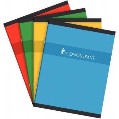 Achetez Cahier piqûre 17x22 96 pages petits carreaux 5x5 70g. Couverture carte assortie pas cher su..