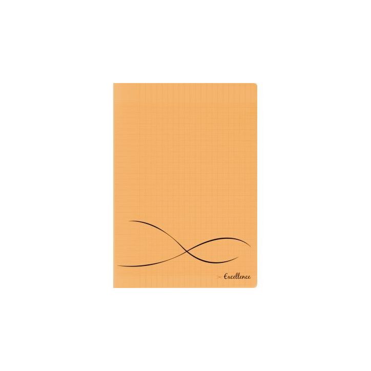 CONQUERANT C9 Cahier piqûre 17x22cm 96 pages 90g grands carreaux Séyès. Couverture polypropylène Orange