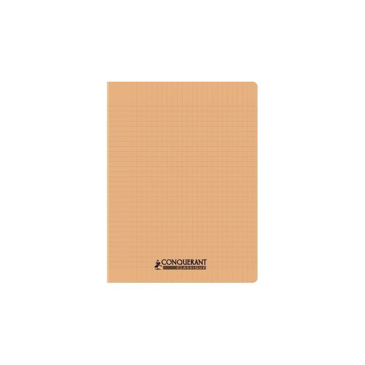 Piqûre 96 pages CONQUERANT, 17x22 cm, seyès, couv PP abricot 100902113 CONQUERANT HAMELIN