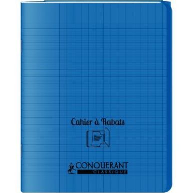 Achetez Piqûre 96 pages couverture polypropylène avec 2 rabats format 17x22 cm seyes coloris bleu ..