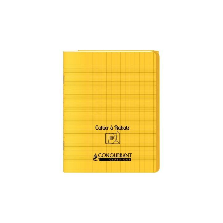 Piqûre 48 pages couverture polypropylène avec 2 rabats format 17x22 cm seyes coloris jaune 400103942 HAMELIN