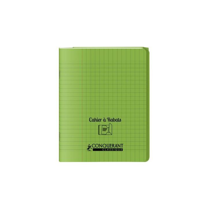 Piqûre 96 pages couverture polypropylène avec 2 rabats format 17x22 cm seyes coloris vert 400104000 HAMELIN