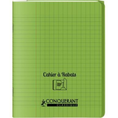 Achetez Piqûre 96 pages couverture polypropylène avec 2 rabats format 17x22 cm seyes coloris vert ..