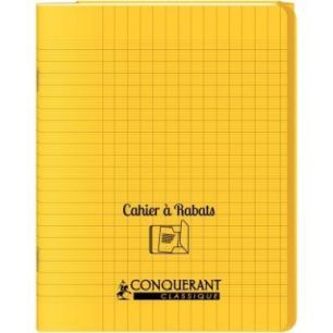 Achetez Piqûre 96 pages couverture polypropylène avec 2 rabats format 17x22 cm seyes coloris jaune..