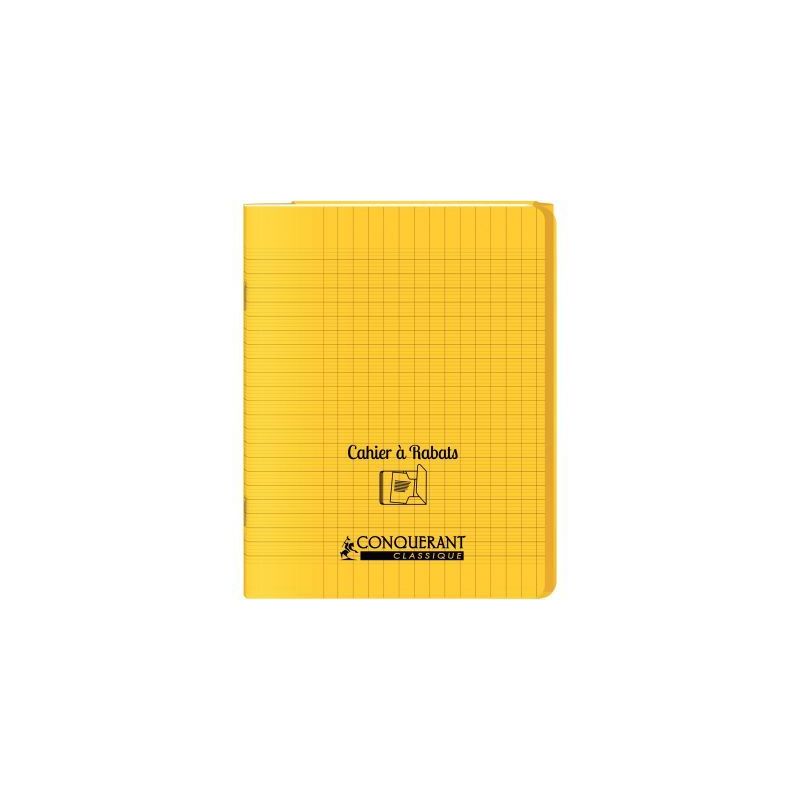 Achetez Piqûre 96 pages couverture polypropylène avec 2 rabats format 17x22 cm seyes coloris jaune..