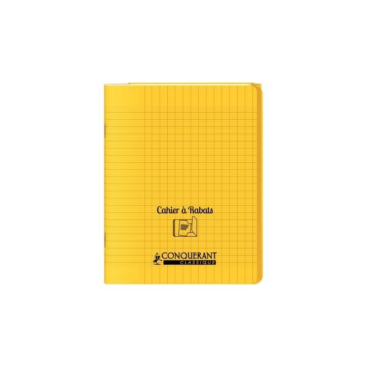 Piqûre 96 pages couverture polypropylène avec 2 rabats format 17x22 cm seyes coloris jaune 400104001 HAMELIN