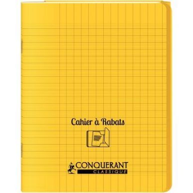 Achetez Piqûre 96 pages couverture polypropylène avec 2 rabats format 17x22 cm seyes coloris jaune..