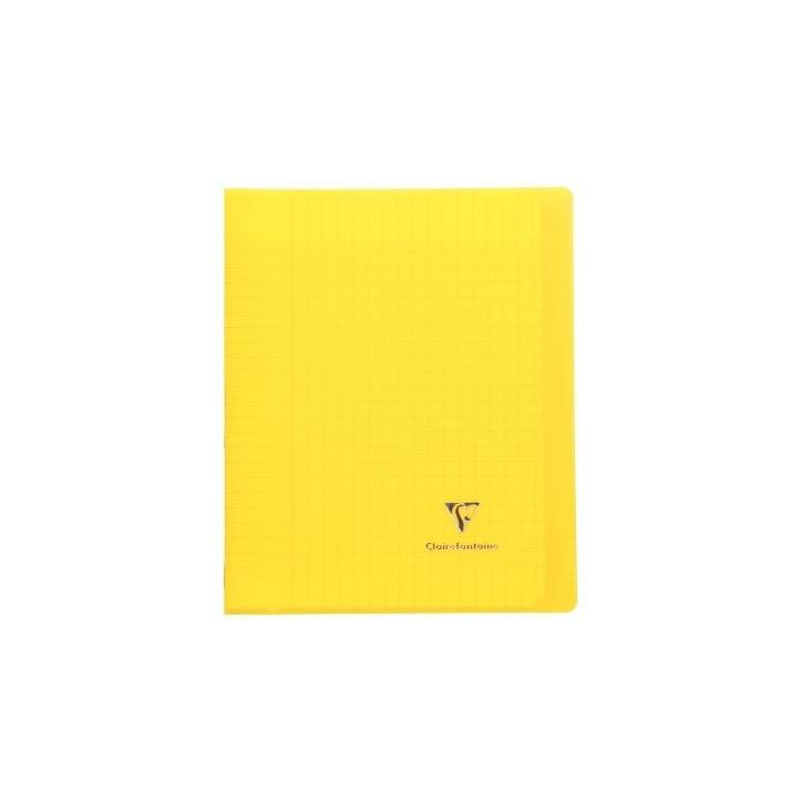 Piqûre 96 pages 17x22 cm KOVERBOOK, seyès 90g, couverture en polypropylène, jaune 951406C CLAIREFONTAINE
