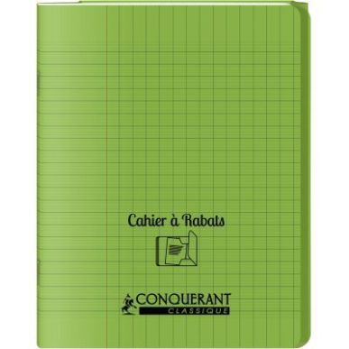 Achetez Piqûre 48 pages couverture polypropylène avec 2 rabats format 17x22 cm seyes coloris vert ..