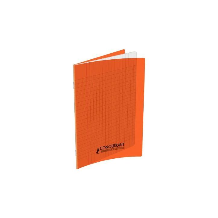 Piqûre 96 pages 17x22 cm, seyès 90g couverture polypropylène orange 100105476 HAMELIN