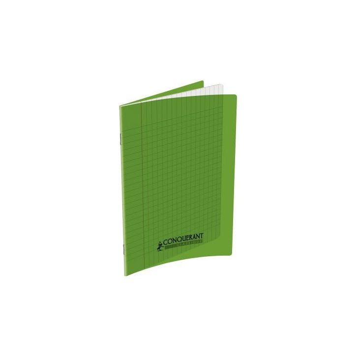 Piqûre 96 pages 17x22 cm, seyès 90g couverture polypropylène vert 100102202 HAMELIN
