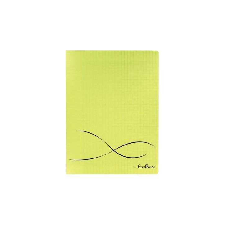 CONQUERANT C9 Cahier piqûre 21x29,7cm 96 pages 90g grands carreaux Séyès. Couverture polypropylène Jaune