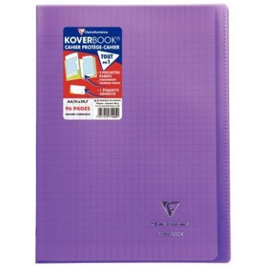 Achetez Piqûre 96 pages 21x29,7 cm KOVERBOOK, seyès 90g, couverture en polypropylène, violet 9714..