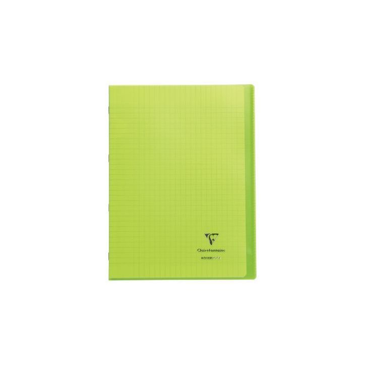 Piqûre 96 pages 21x29,7 cm KOVERBOOK, seyès 90g Couverture en polypropylène, vert 971403C CLAIREFONTAINE