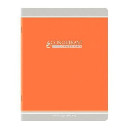 Achetez Cahier piqué 96 pages, format 24x32 cm, seyès, papier 90g, orange 400164242 CONQUERANT HAM..