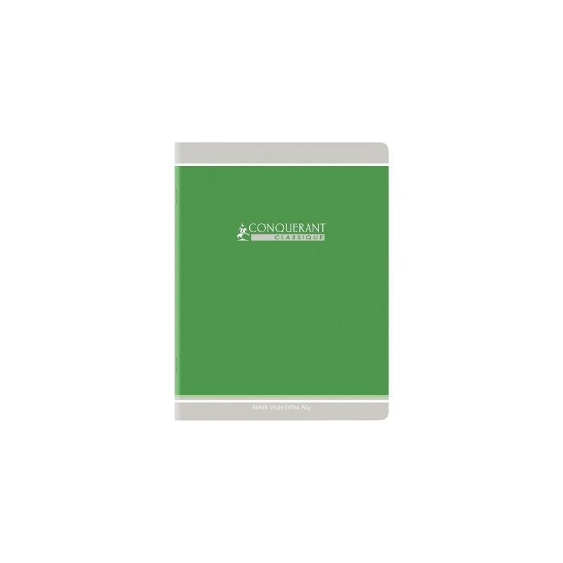 Achetez Cahier piqué 96 pages, format 24x32 cm, seyès, papier 90g, vert 400164241 CONQUERANT HAMEL..