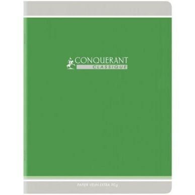 Achetez Cahier piqué 96 pages, format 24x32 cm, seyès, papier 90g, vert 400164241 CONQUERANT HAMEL..