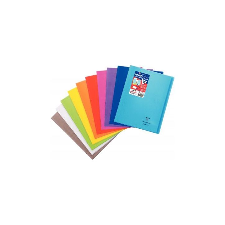 Piqûre 96 pages KOVERBOOK, format 24x32 cm, quadrillé 5x5 90g, couverture PP coloris assortis 981601C KOVERB(...)
