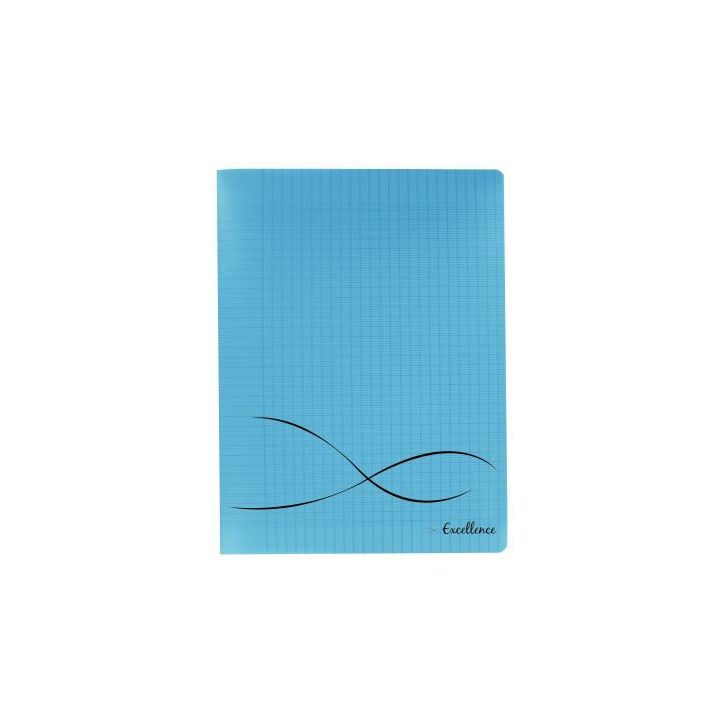 CONQUERANT C9 Cahier piqûre 24x32cm 48 pages 90g grands carreaux Séyès. Couverture polypropylène Bleu