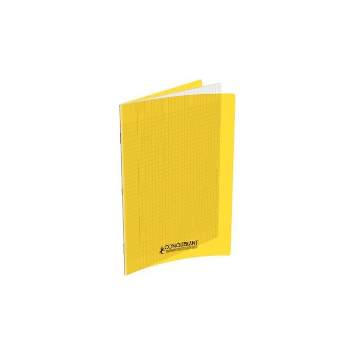 Piqûre 96 pages 24x32 cm, seyès 90g couverture polypropylène jaune 100101327 HAMELIN