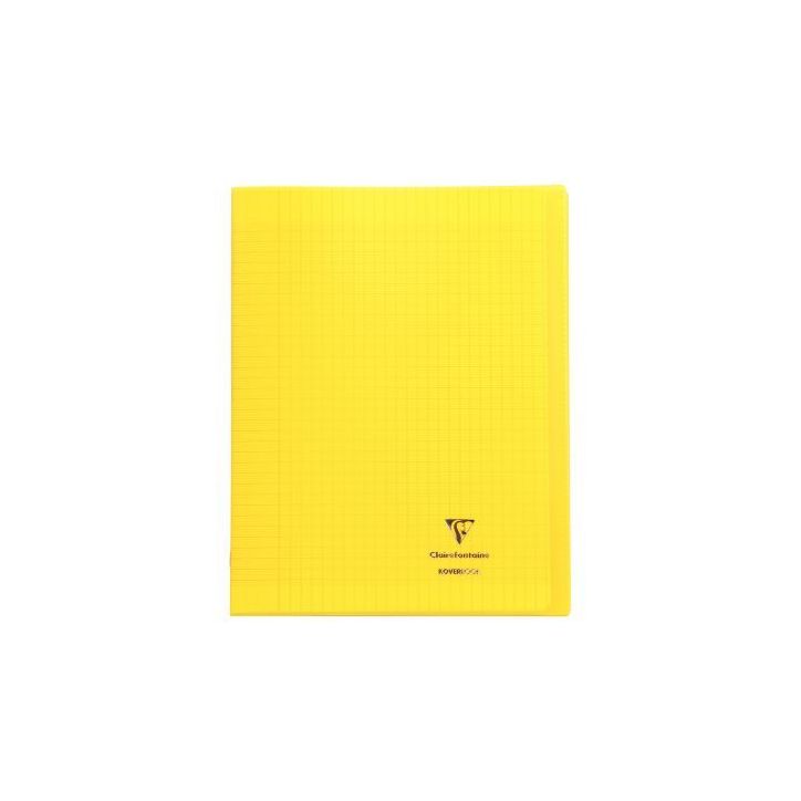 Piqûre 96 pages 24x32 cm KOVERBOOK, seyès 90g, couverture en polypropylène, jaune 981406C CLAIREFONTAINE