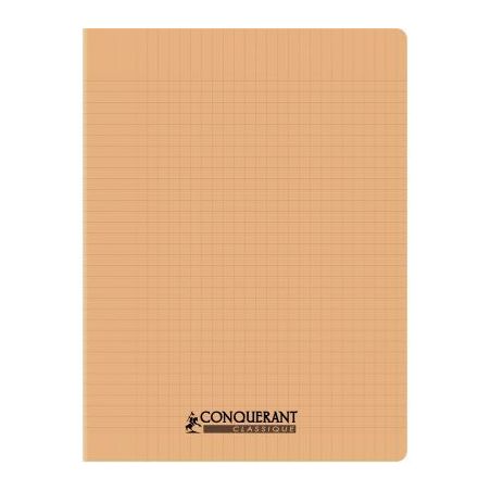 Achetez Piqûre 96 pages CONQUERANT, 24x32 cm, seyès, couv PP abricot 100902186 CONQUERANT HAMELIN ..