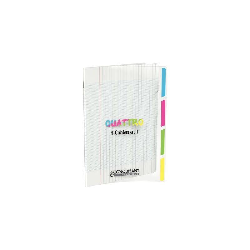 Achetez CONQUERANT C9 Cahier 4en1 agrafé 24x32cm 140 grands carreaux Séyès couverture polypro inc..