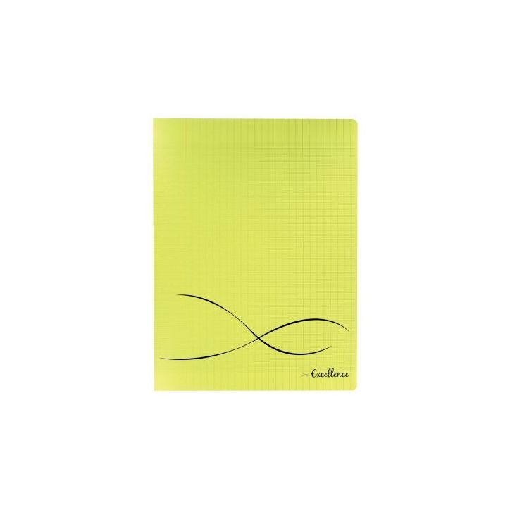 CONQUERANT C9 Cahier piqûre 24x32cm 96 pages 90g grands carreaux Séyès. Couverture polypropylène Jaune
