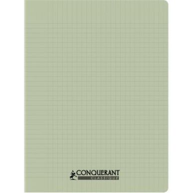 Achetez Piqûre 96 pages CONQUERANT, 24x32 cm, seyès, couv PP vert pastel 100902184 CONQUERANT HAME..