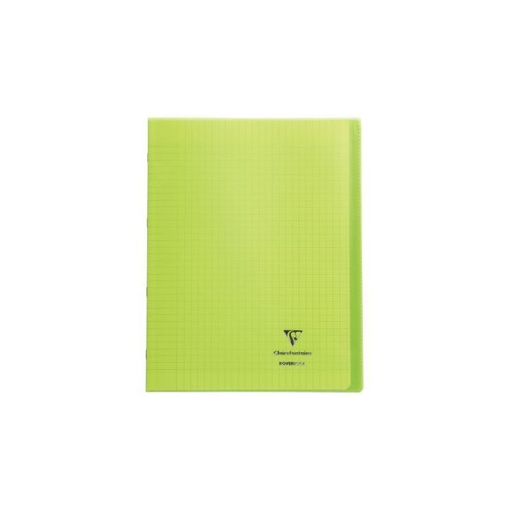 Piqûre 96 pages 24x32 cm KOVERBOOK, seyès 90g Couverture en polypropylène, vert 981403C CLAIREFONTAINE