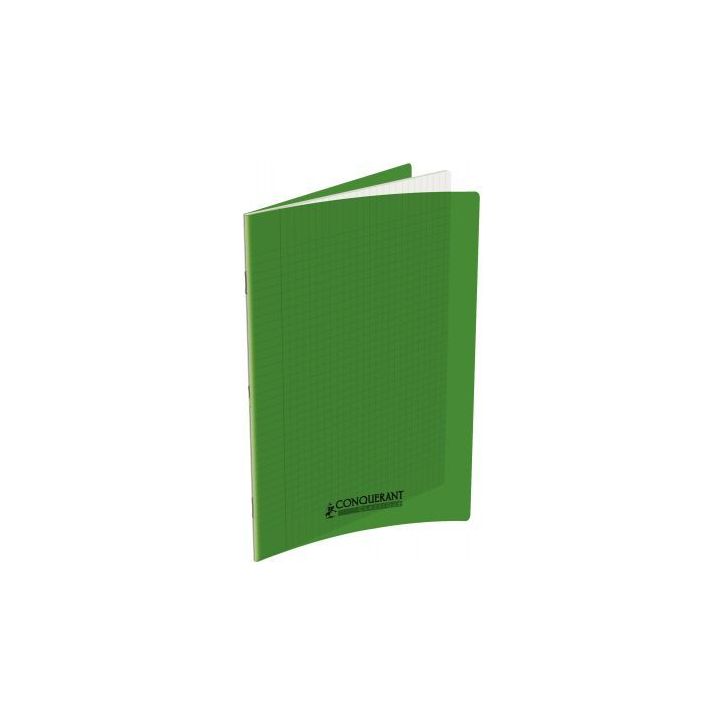 Piqûre 140 pages 24x32 cm, seyès, couverture polypropylène, vert 400089826 CONQUERANT HAMELIN