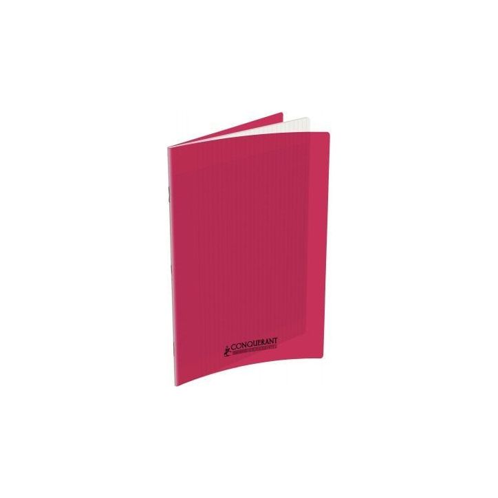 Cahier piqûre 24x32cm 48 pages 90g grands carreaux Séyès. Couverture polypropylène Rose