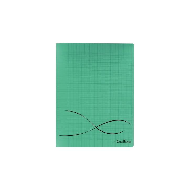 CONQUERANT C9 Cahier piqûre 24x32cm 96 pages 90g grands carreaux Séyès. Couverture polypropylène Vert