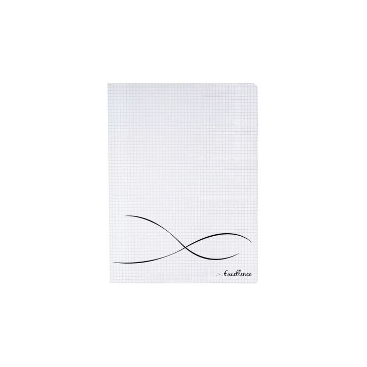 CONQUERANT C9 Cahier piqûre 24x32cm 48 pages 90g quadrillé 5x5. Couverture polypropylène incolore