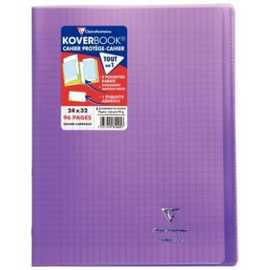 Achetez Piqûre 96 pages 24x32 cm KOVERBOOK, seyès 90g, couverture en polypropylène, violet 981405..