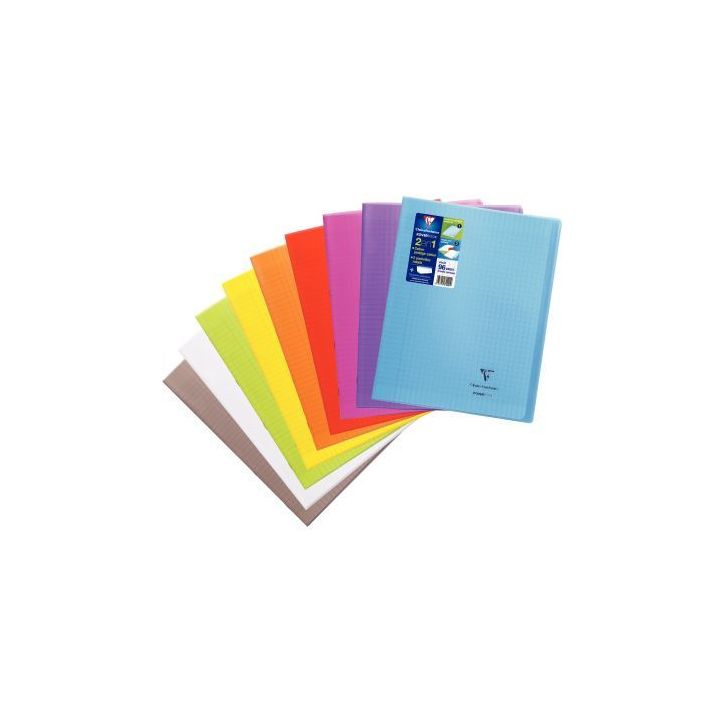 Piqûre 96 pages KOVERBOOK, format 24x32 cm, seyès 90g, couverture polypropylène coloris assortis 981401C KO(...)