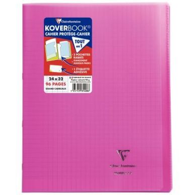 Achetez Piqûre 96 pages 24x32 cm KOVERBOOK, seyès 90g, couverture en polypropylène, rose 981408C ..