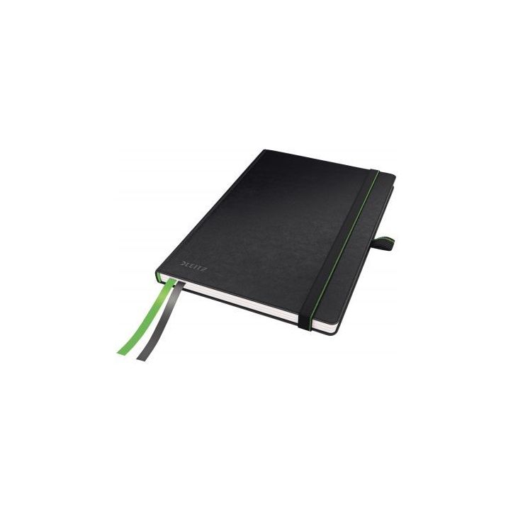 Cahier broché 160 pages LEITZ Complete, format A5, ligné 100g, noir 44780095 LEITZ