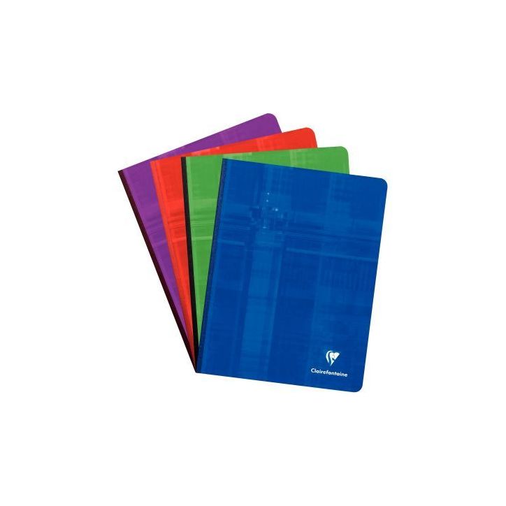 CLAIREFONTAINE Cahier reliure brochure 17x22 cm 192 pages grands carreaux Séyès papier 90g