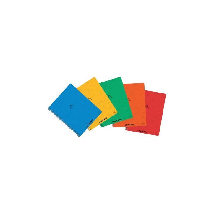Cahier spiralé 120 pages 80g, ligné 8mm, format A5, coloris assortis 2160K1L AURORA