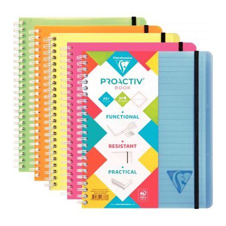Achetez Cahier-trieur à reliure intégrale PROACTIV'BOOK LINICOLOR, 180 pages, format A5+, ligné..