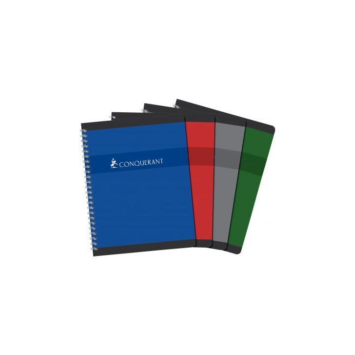 CONQUERANT C7 Cahier reliure spirale 17x22 cm 180 pages 70g petits carreaux 5x5